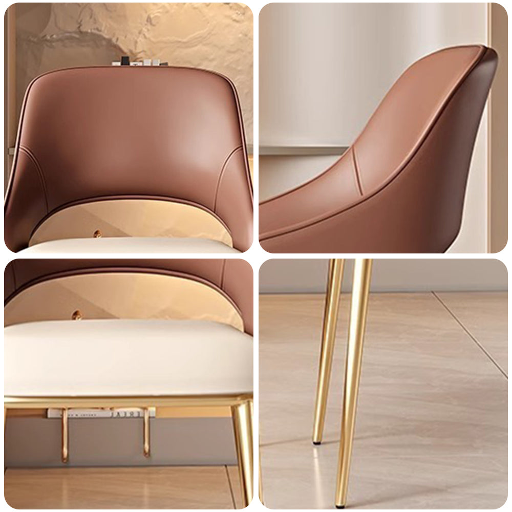 LIVARA DC1120 Leather Chair Dining Faux Steel Fabric Stainless Legs