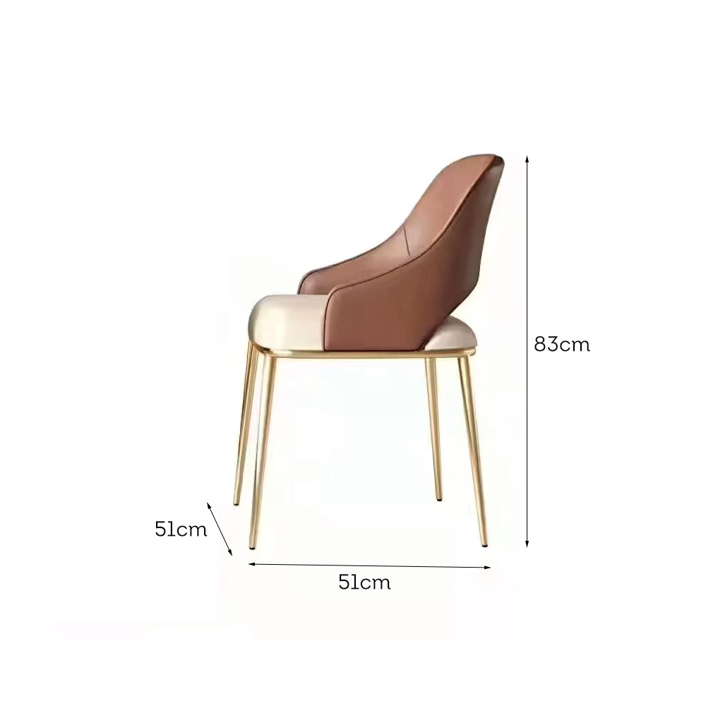LIVARA DC1120 Leather Chair Dining Faux Steel Fabric Stainless Legs
