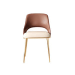 LIVARA DC1120 Leather Chair Dining Faux Steel Fabric Stainless Legs