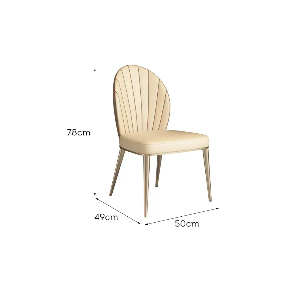 LIVARA DC1121 Chair Fabric Dining Steel Leather Faux Stainless Legs
