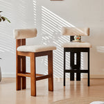 LIVARA DC1123 Lamb Fabric Chair Ash Dining Wood Fleece Frame