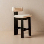 LIVARA DC1123 Lamb Fabric Chair Ash Dining Wood Fleece Frame