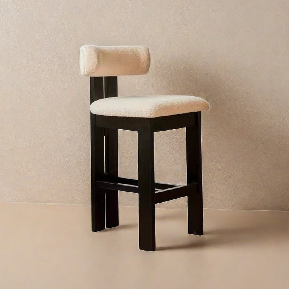 LIVARA DC1123 Lamb Fabric Chair Ash Dining Wood Fleece Frame