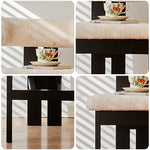 LIVARA DC1123 Lamb Fabric Chair Ash Dining Wood Fleece Frame