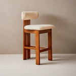 LIVARA DC1123 Lamb Fabric Chair Ash Dining Wood Fleece Frame