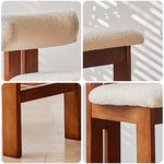LIVARA DC1123 Lamb Fabric Chair Ash Dining Wood Fleece Frame