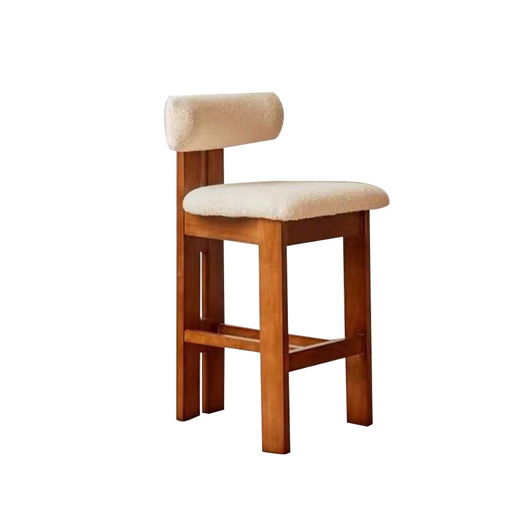LIVARA DC1123 Lamb Fabric Chair Ash Dining Wood Fleece Frame