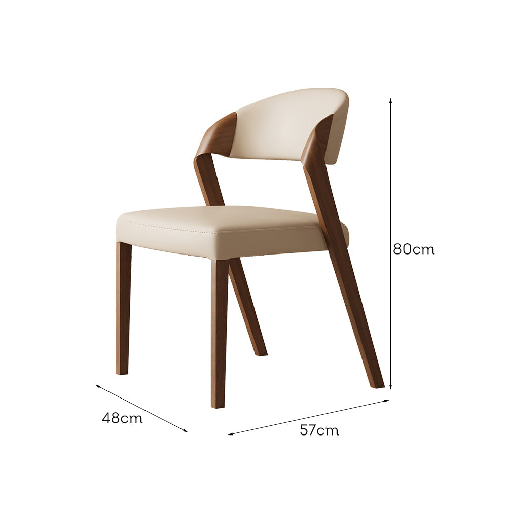 LIVARA DC1125 Ash Dining Fabric Faux Wood Chair Leather Frame