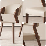LIVARA DC1125 Ash Dining Fabric Faux Wood Chair Leather Frame