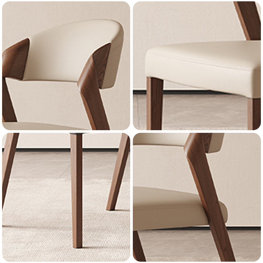 LIVARA DC1125 Ash Dining Fabric Faux Wood Chair Leather Frame