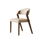 LIVARA DC1125 Ash Dining Fabric Faux Wood Chair Leather Frame
