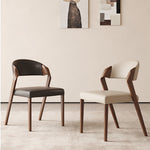 LIVARA DC1125 Ash Dining Fabric Faux Wood Chair Leather Frame