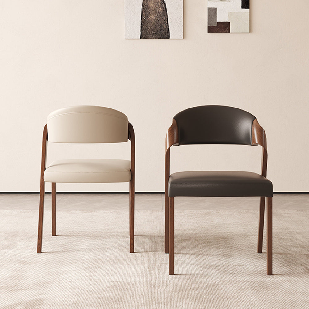 LIVARA DC1125 Ash Dining Fabric Faux Wood Chair Leather Frame