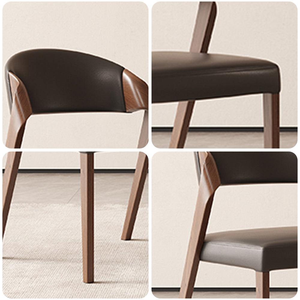 LIVARA DC1125 Ash Dining Fabric Faux Wood Chair Leather Frame