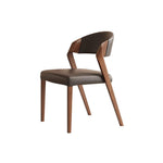 LIVARA DC1125 Ash Dining Fabric Faux Wood Chair Leather Frame
