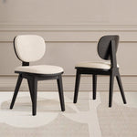 LIVARA DC1126 Wood Fabric Lamb Dining Fleece Chair Ash Frame