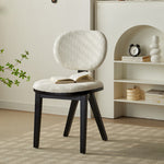 LIVARA DC1126 Wood Fabric Lamb Dining Fleece Chair Ash Frame