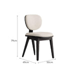 LIVARA DC1126 Wood Fabric Lamb Dining Fleece Chair Ash Frame