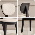 LIVARA DC1126 Wood Fabric Lamb Dining Fleece Chair Ash Frame