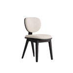 LIVARA DC1126 Wood Fabric Lamb Dining Fleece Chair Ash Frame