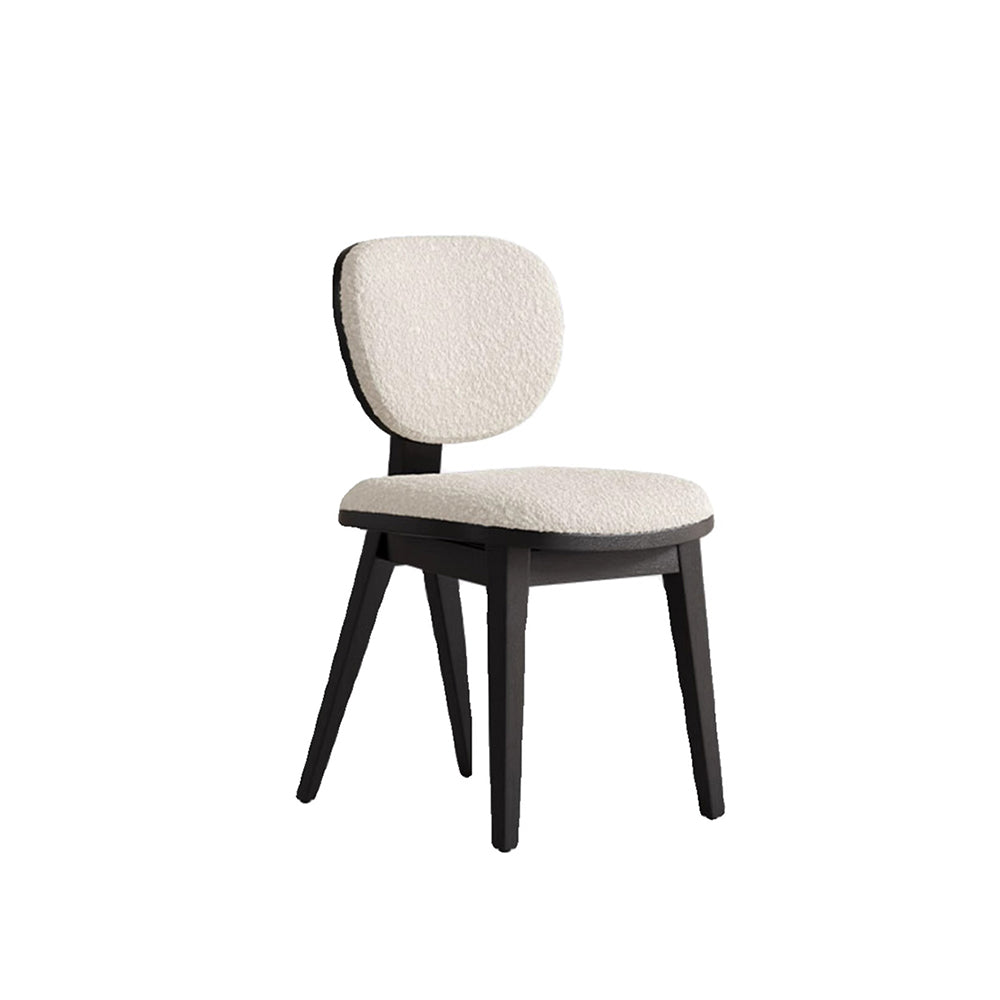 LIVARA DC1126 Wood Fabric Lamb Dining Fleece Chair Ash Frame