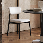 LIVARA DC1128 Dining PU Fabric Ash Leather Chair Wood Frame