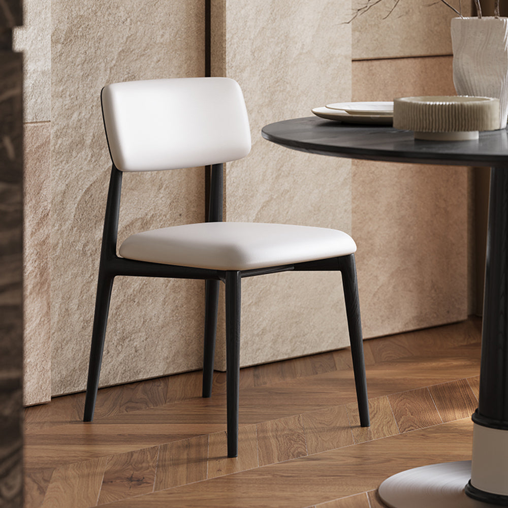 LIVARA DC1128 Dining PU Fabric Ash Leather Chair Wood Frame