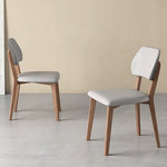 LIVARA DC1129 Wood Fabric Dining Leather PU Chair Rubber Frame