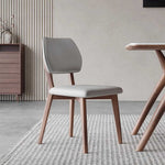 LIVARA DC1129 Wood Fabric Dining Leather PU Chair Rubber Frame