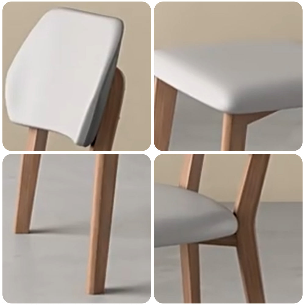 LIVARA DC1129 Wood Fabric Dining Leather PU Chair Rubber Frame