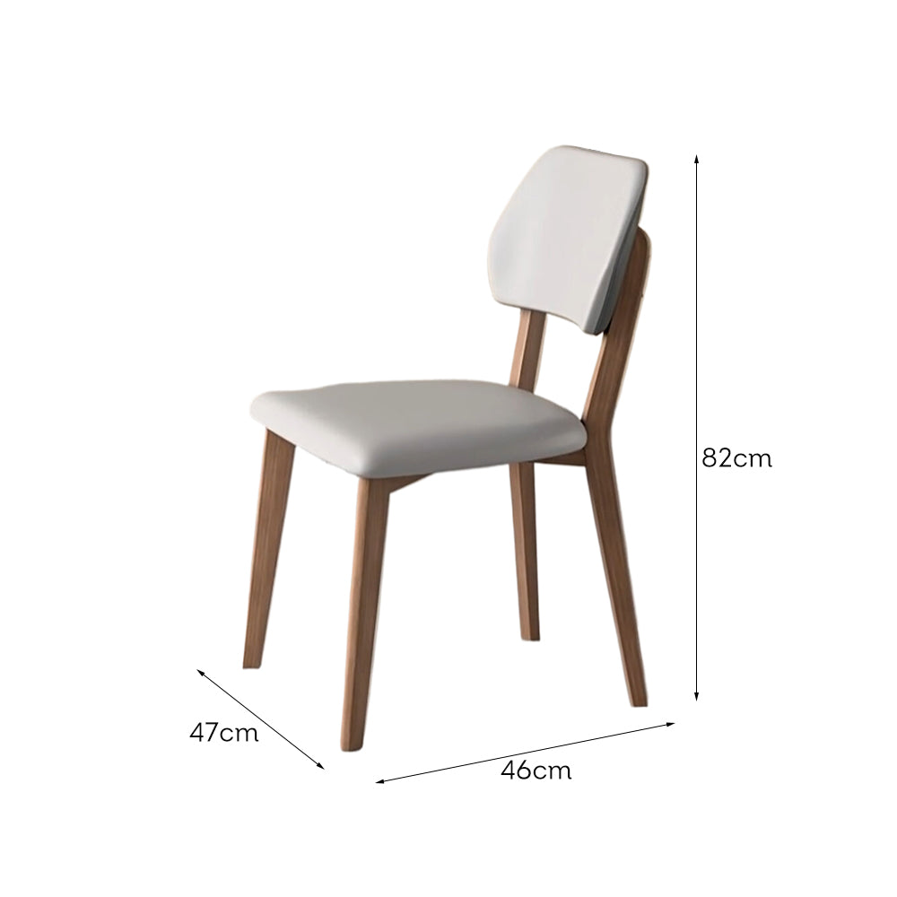 LIVARA DC1129 Wood Fabric Dining Leather PU Chair Rubber Frame