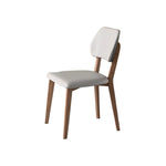 LIVARA DC1129 Wood Fabric Dining Leather PU Chair Rubber Frame