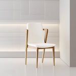 LIVARA DC1131 Chair Fabric Leather Dining Wood Ash Synthetic Frame