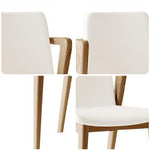 LIVARA DC1131 Chair Fabric Leather Dining Wood Ash Synthetic Frame