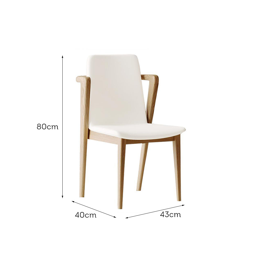 LIVARA DC1131 Chair Fabric Leather Dining Wood Ash Synthetic Frame