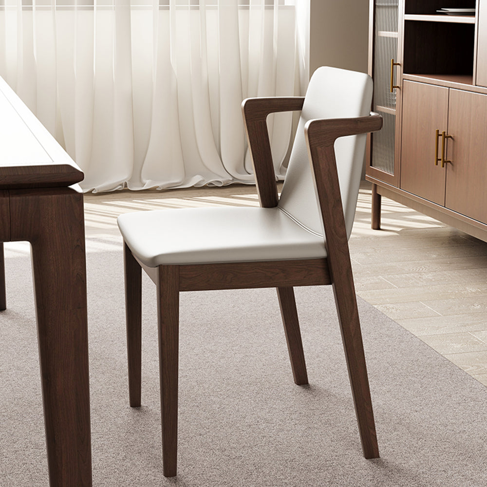 LIVARA DC1131 Chair Fabric Leather Dining Wood Ash Synthetic Frame