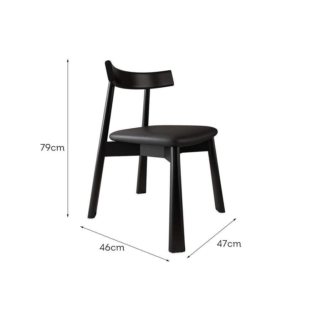 LIVARA DC1133 Dining Cat Chair Ash Scratch-resistant Leather Wood Frame