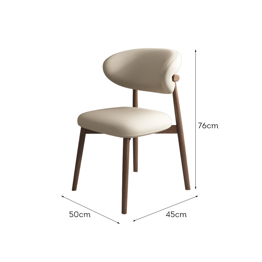 LIVARA DC1138 Wood Faux Fabric Dining Chair Solid Leather Frame