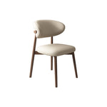 LIVARA DC1138 Wood Faux Fabric Dining Chair Solid Leather Frame