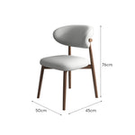 LIVARA DC1138 Wood Faux Fabric Dining Chair Solid Leather Frame