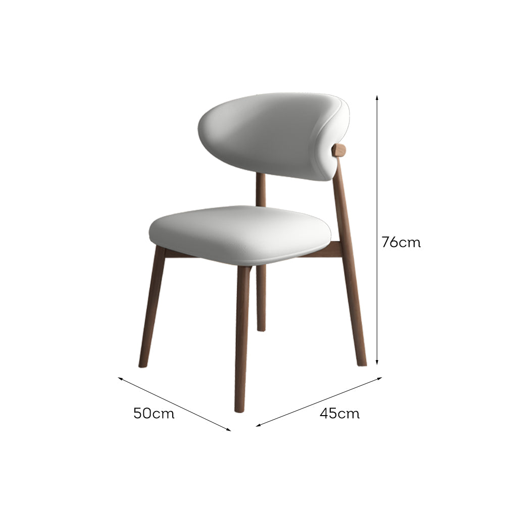 LIVARA DC1138 Wood Faux Fabric Dining Chair Solid Leather Frame