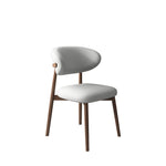 LIVARA DC1138 Wood Faux Fabric Dining Chair Solid Leather Frame