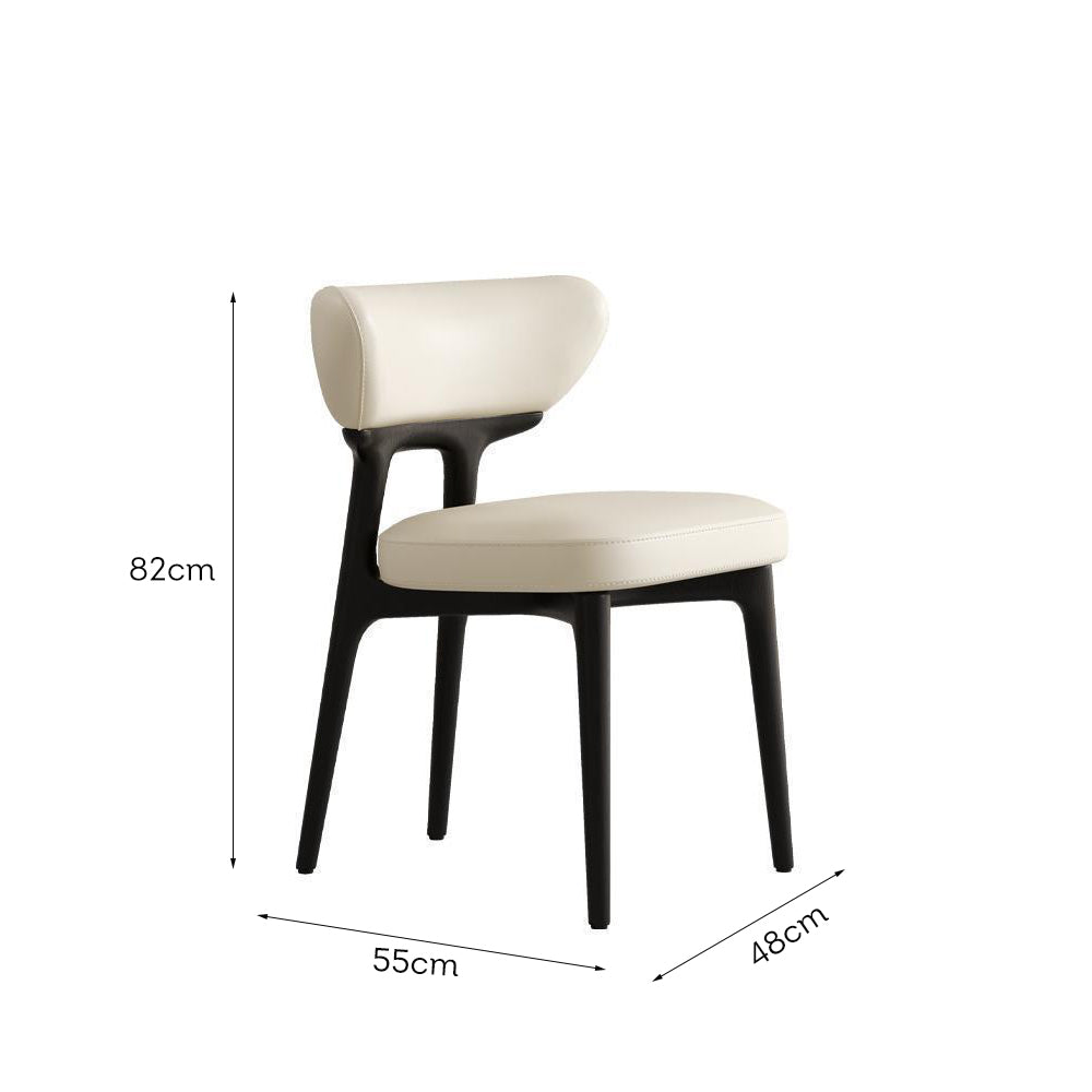 LIVARA DC1140 Chair Faux Leather Solid Dining Wood Fabric Frame