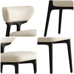 LIVARA DC1140 Chair Faux Leather Solid Dining Wood Fabric Frame