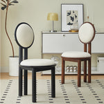 LIVARA DC1142 Dining Wood Fabric Chair Faux Rubber Leather Frame