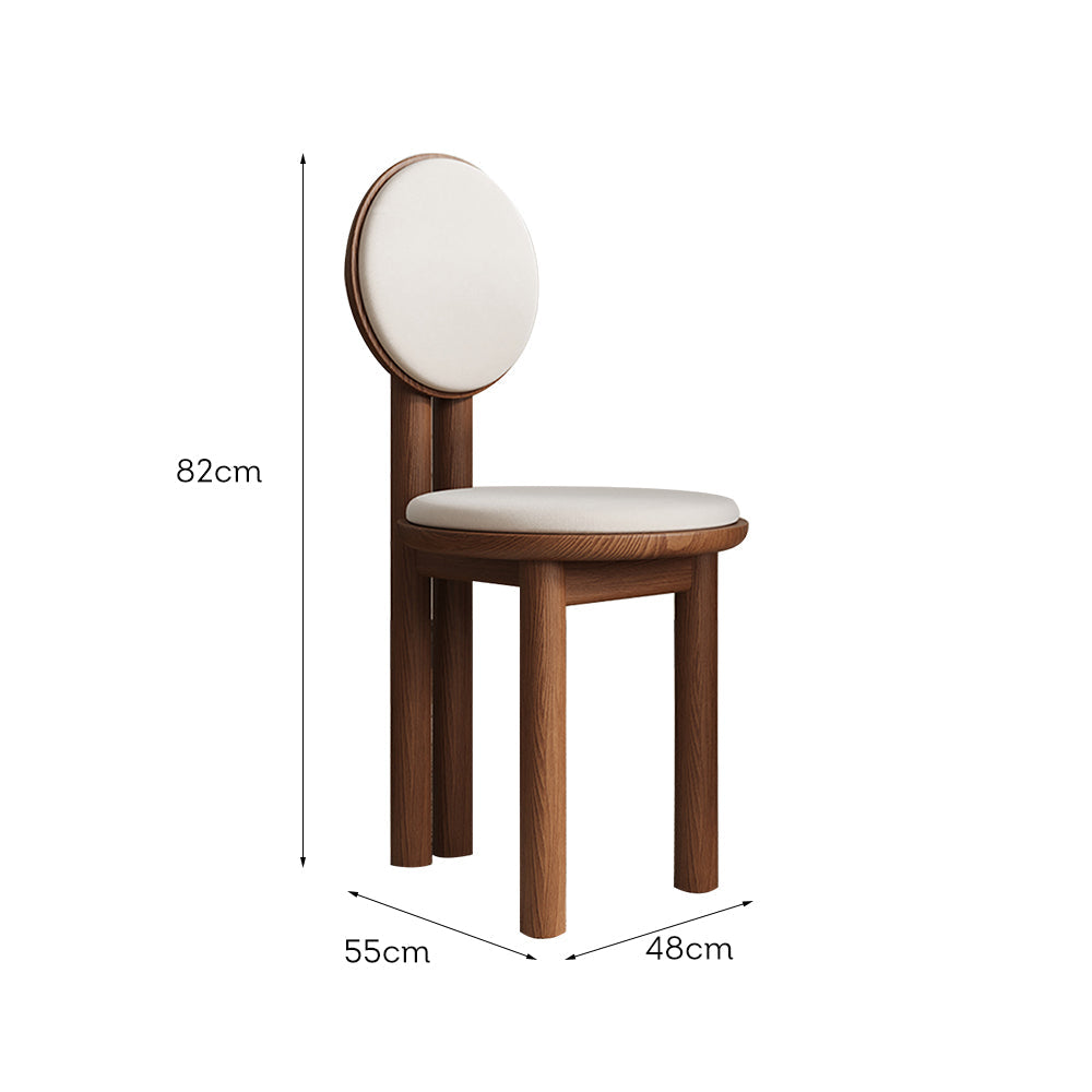 LIVARA DC1142 Dining Wood Fabric Chair Faux Rubber Leather Frame