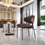 LIVARA DC1144 Italian Minimalist Style Carbon Chair Dining Steel Legs