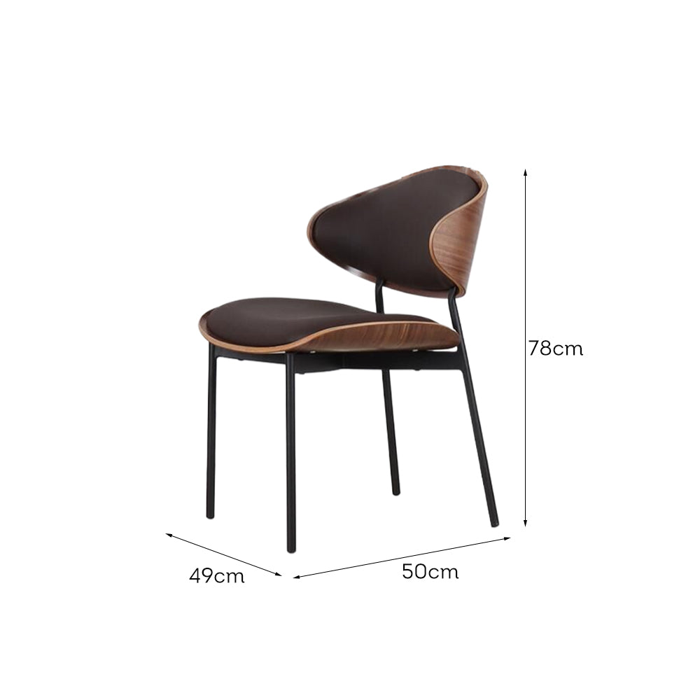 LIVARA DC1144 Italian Minimalist Style Carbon Chair Dining Steel Legs