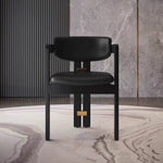 LIVARA DC1145 Chair Leather Fabric Dining Solid Wood Faux Frame