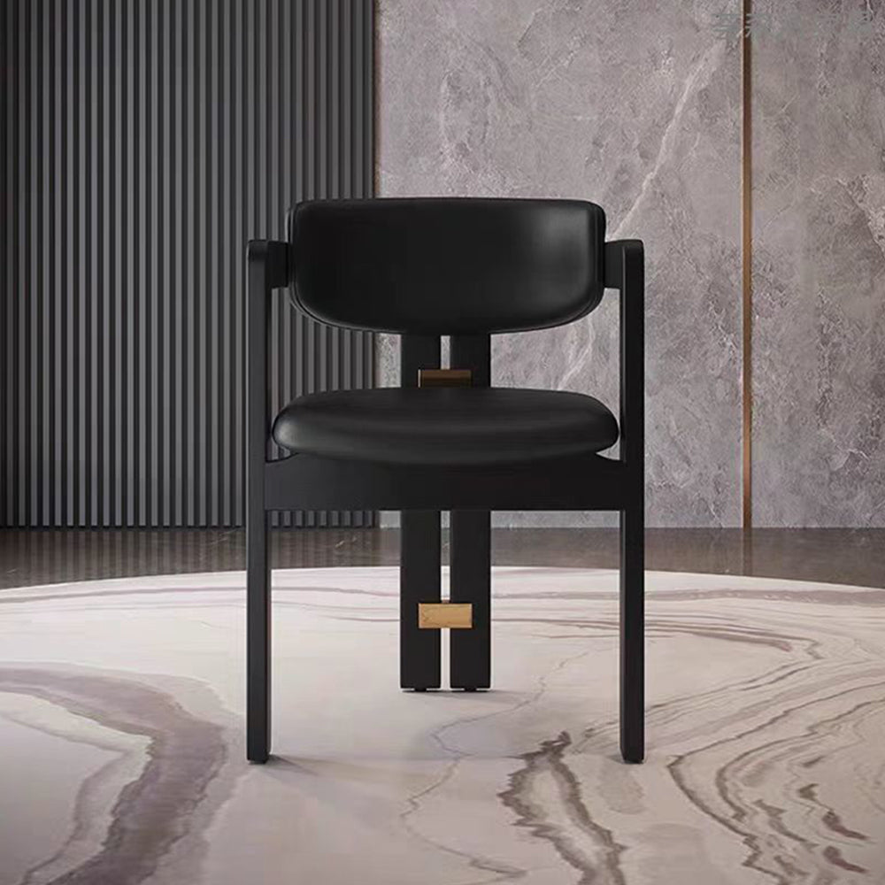 LIVARA DC1145 Chair Leather Fabric Dining Solid Wood Faux Frame